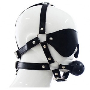 Mask with Ball Gag (Head Gear) Black